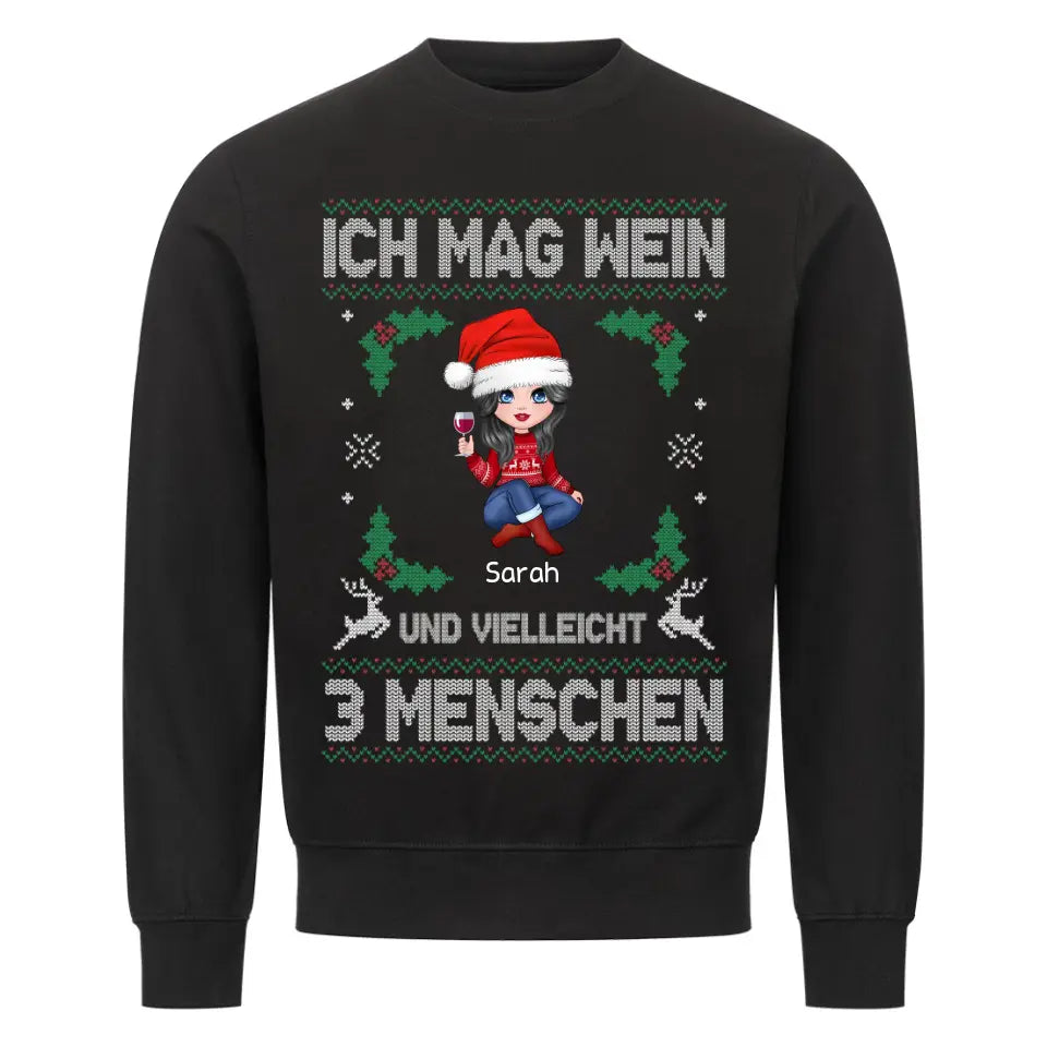 ICH MAG WEIN - Personalisierbarer Sweater Damen