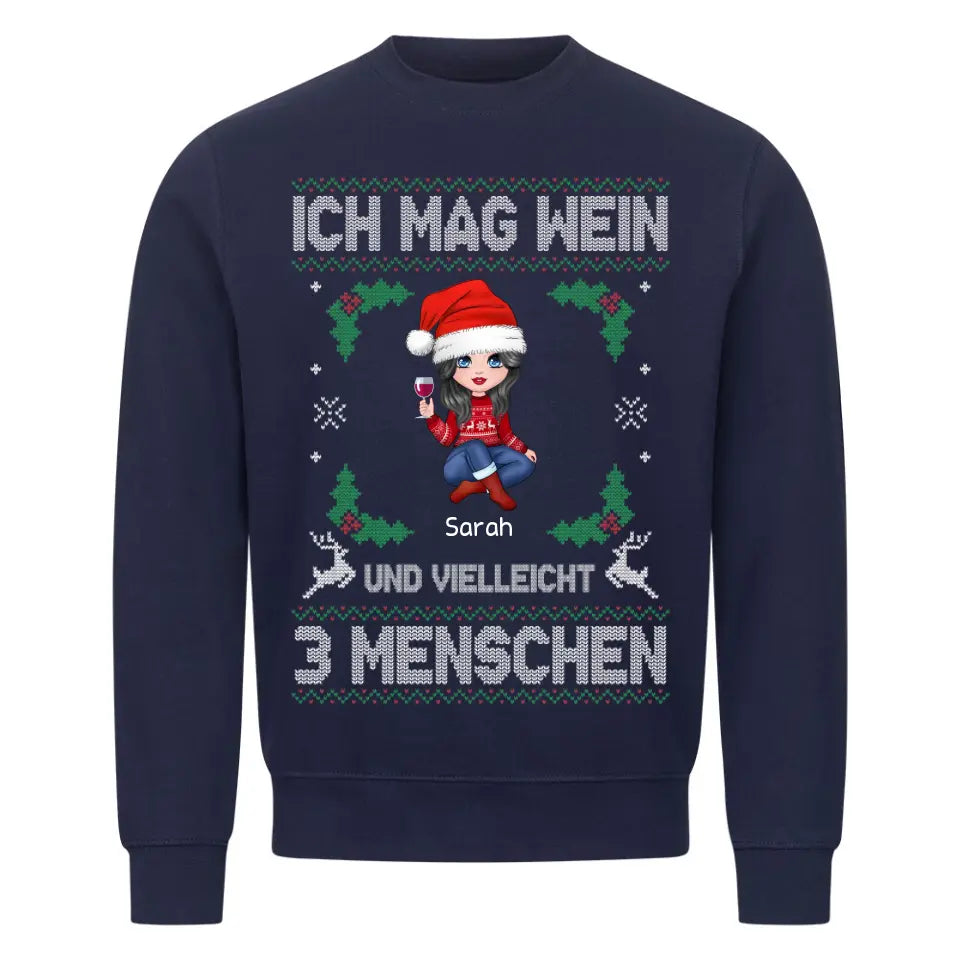 ICH MAG WEIN - Personalisierbarer Sweater Damen