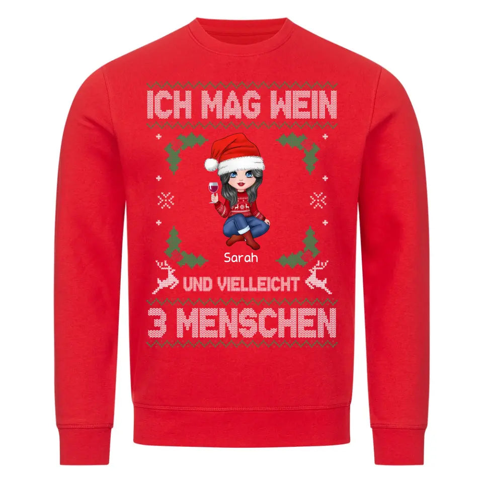 ICH MAG WEIN - Personalisierbarer Sweater Damen