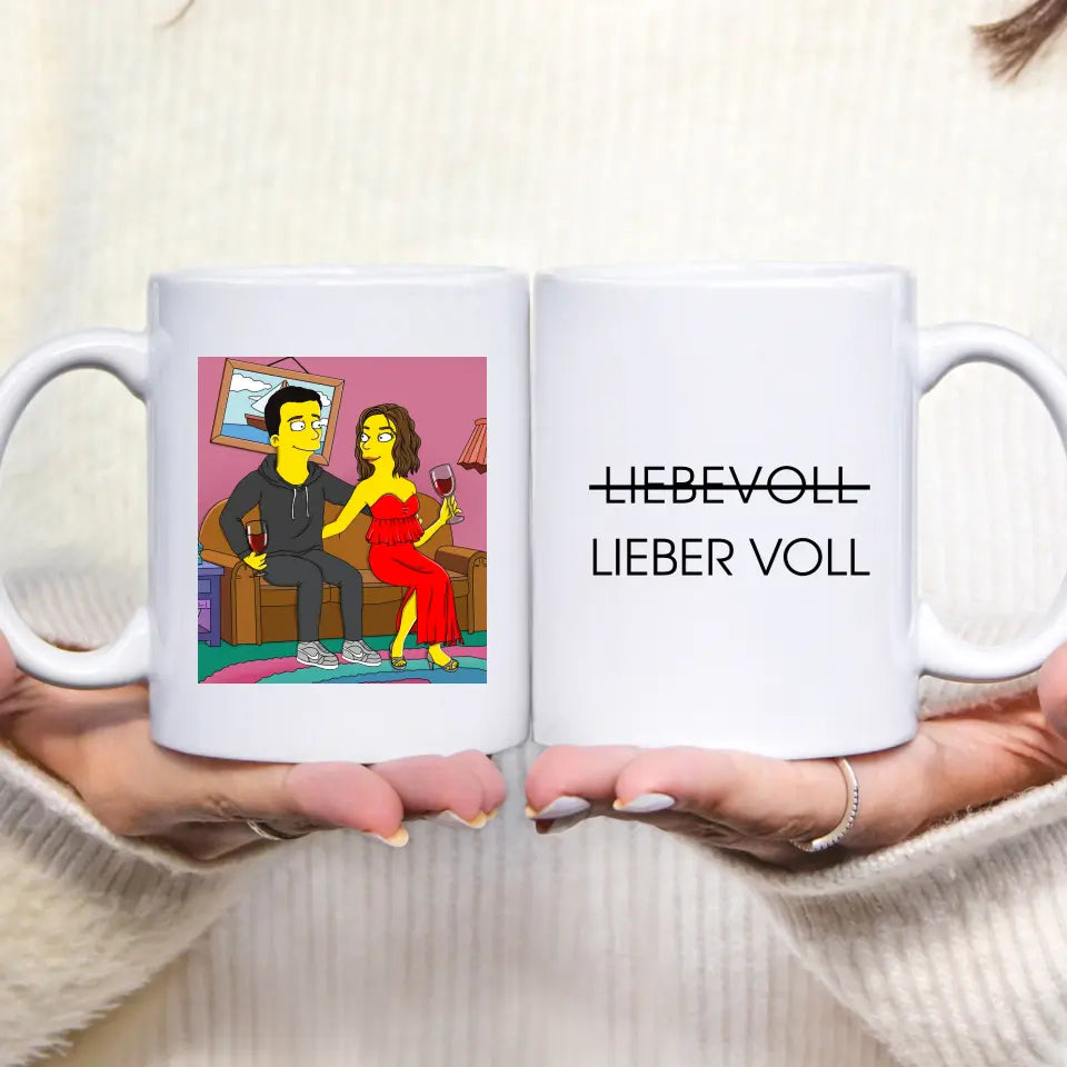 COMIC GELB COUPLE - Personalisierbare Tasse