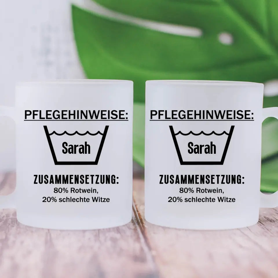 PFLEGEHINWEIS - Tasse