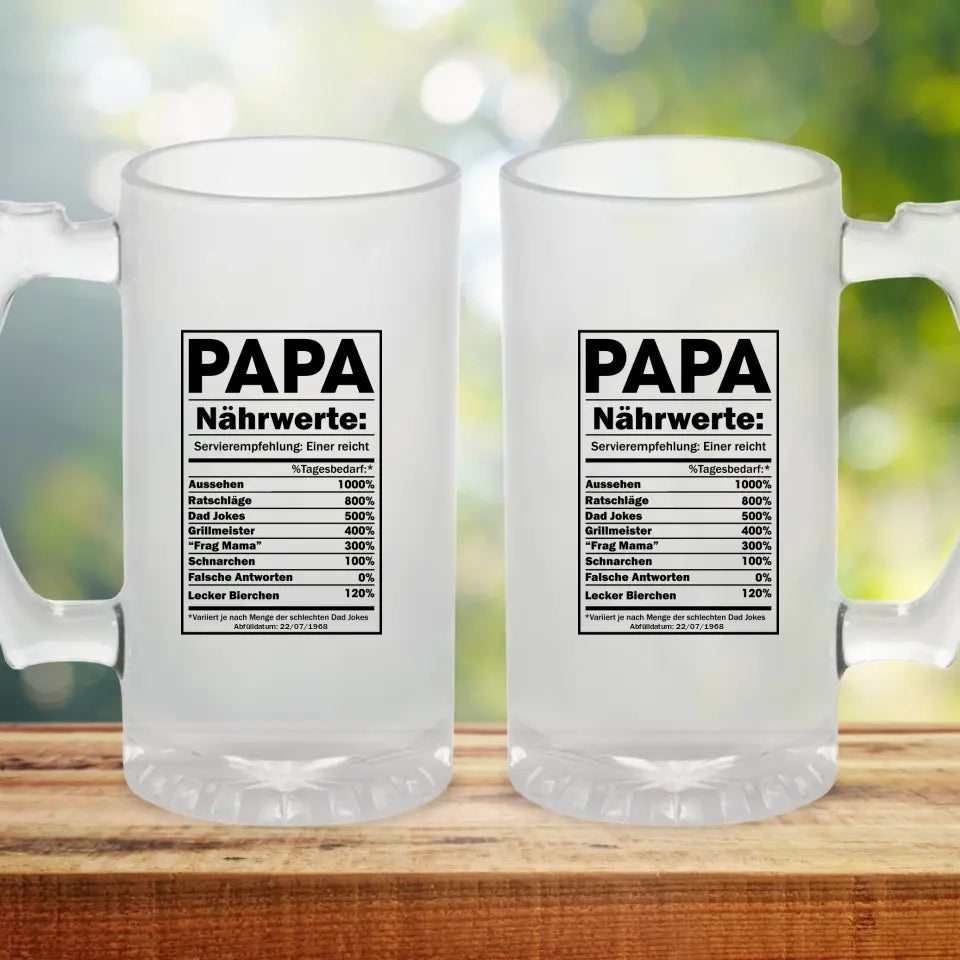 NÄHRWERTE - Personalisierbarer Bierkrug