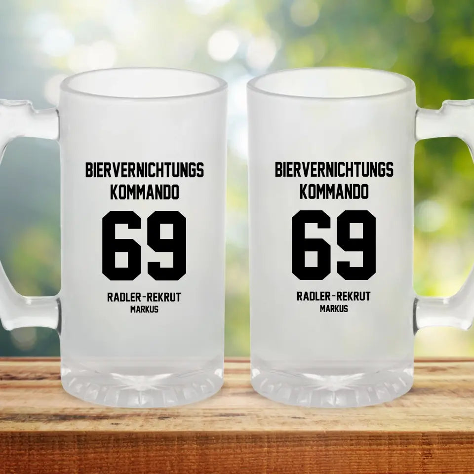 BIERVERNICHTUNGSKOMMANDO - Personalisierbarer Bierkrug