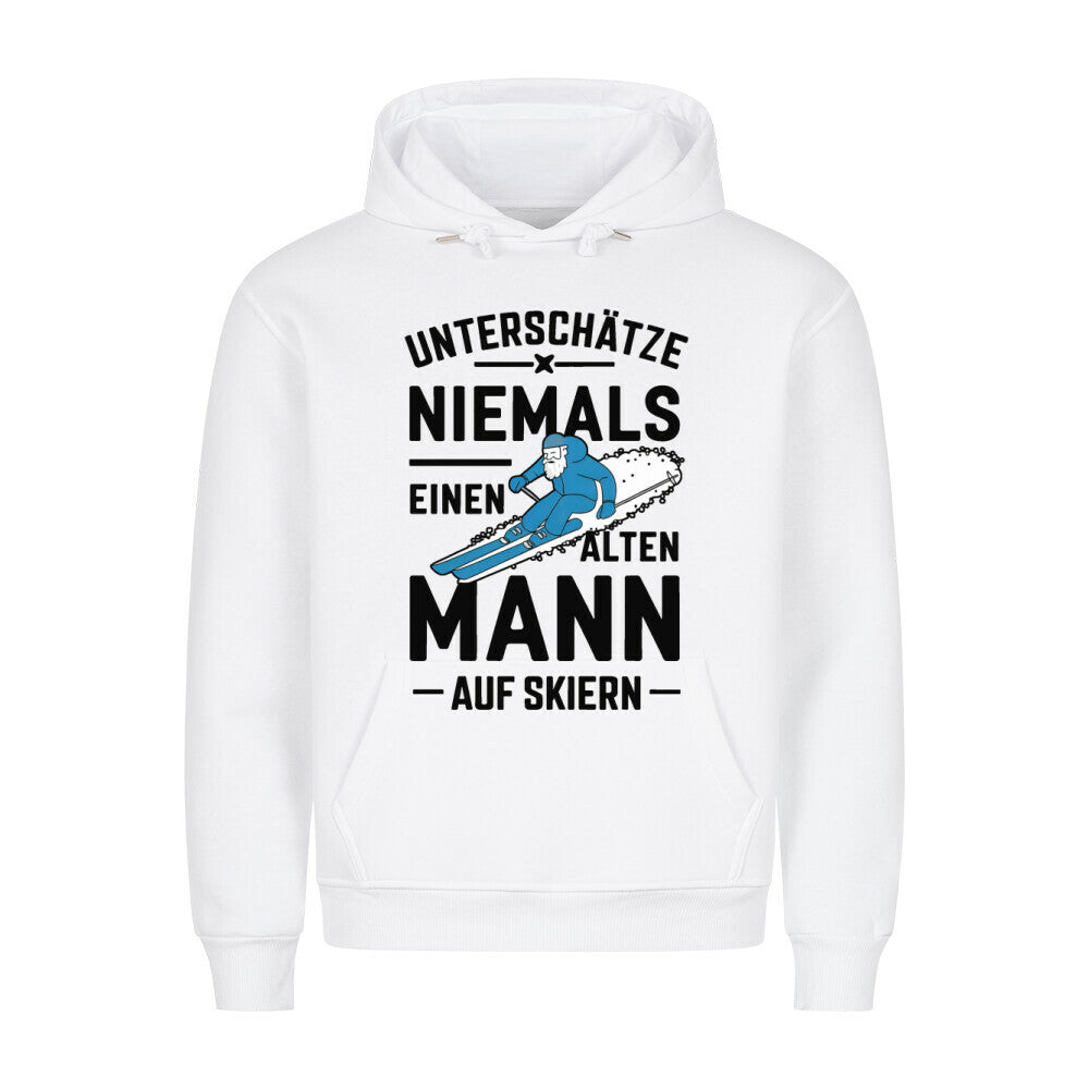 Lustiger Ski-Pullover - "Unterschätze Niemals Einen Alten Mann Mit Skiern" Hoodie