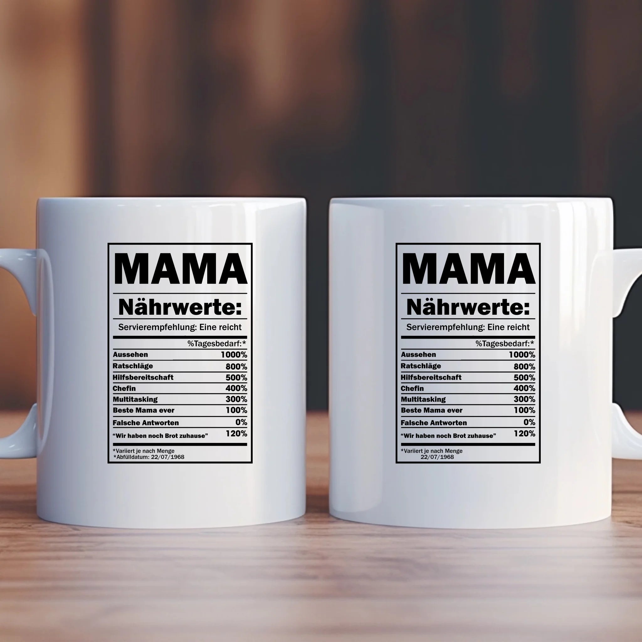 NÄHRWERTE MAMA - Personalisierbare Tasse