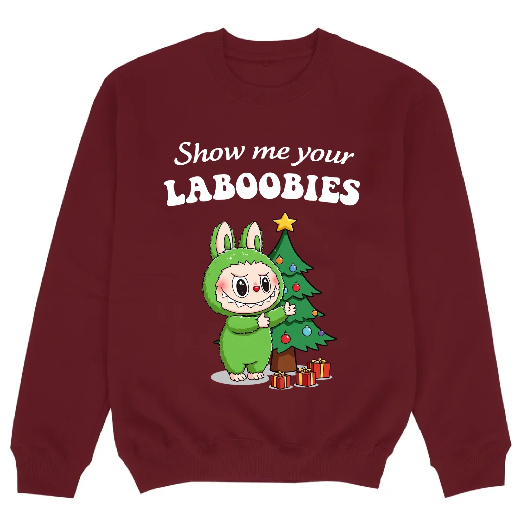 mockup sweater burgund