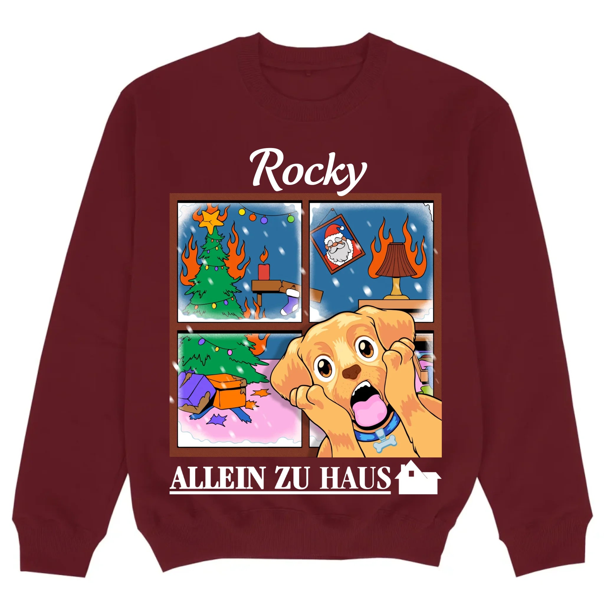 mockup sweater burgund