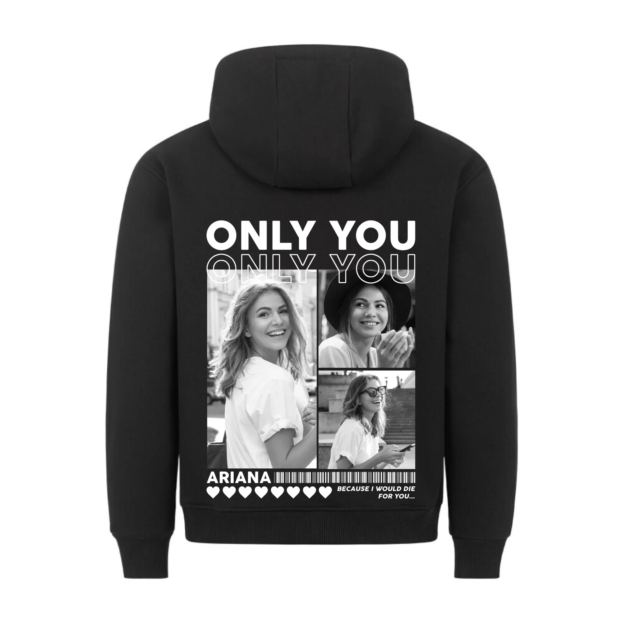ONLY YOU - Personalisierbarer Hoodie Backprint