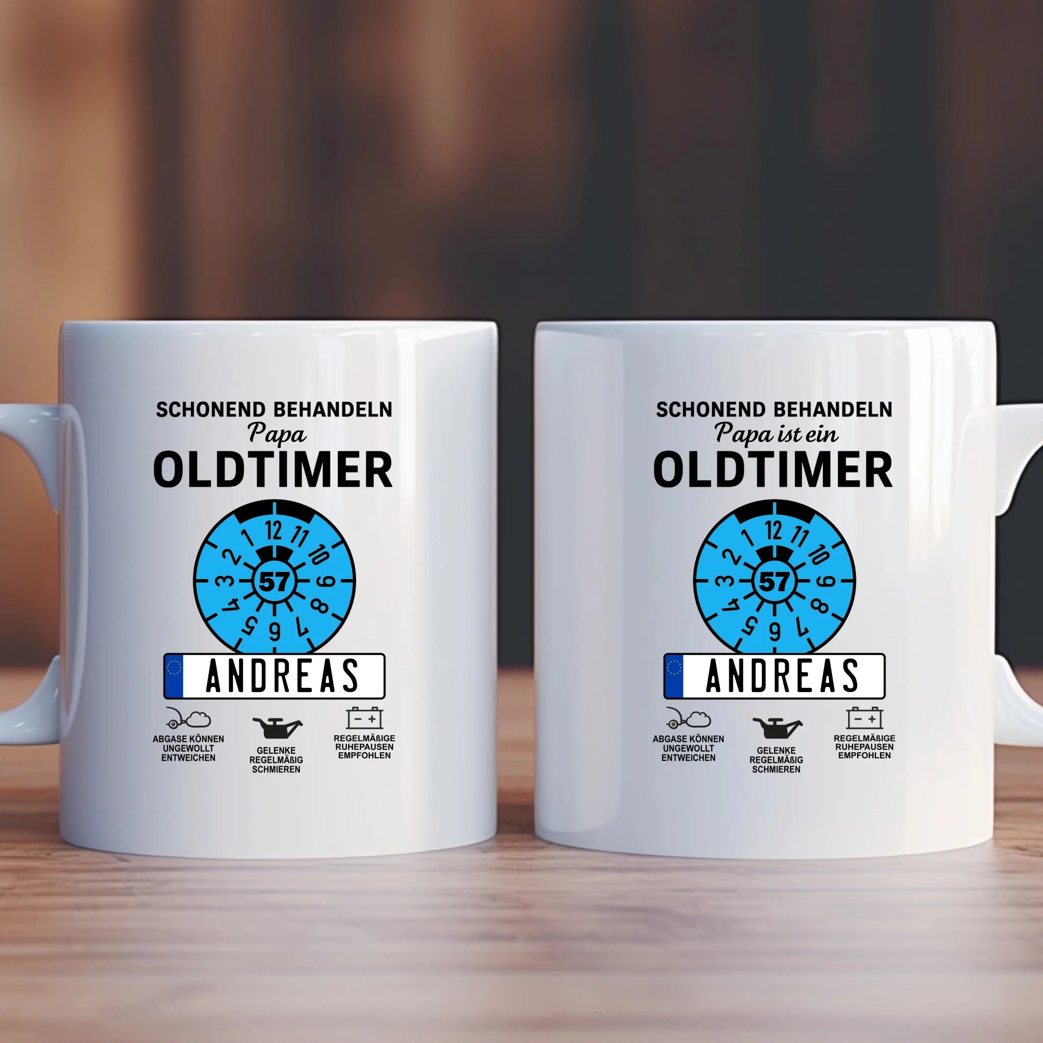 OLDTIMER NUMMERNSCHILD - Personalisierbare Tasse