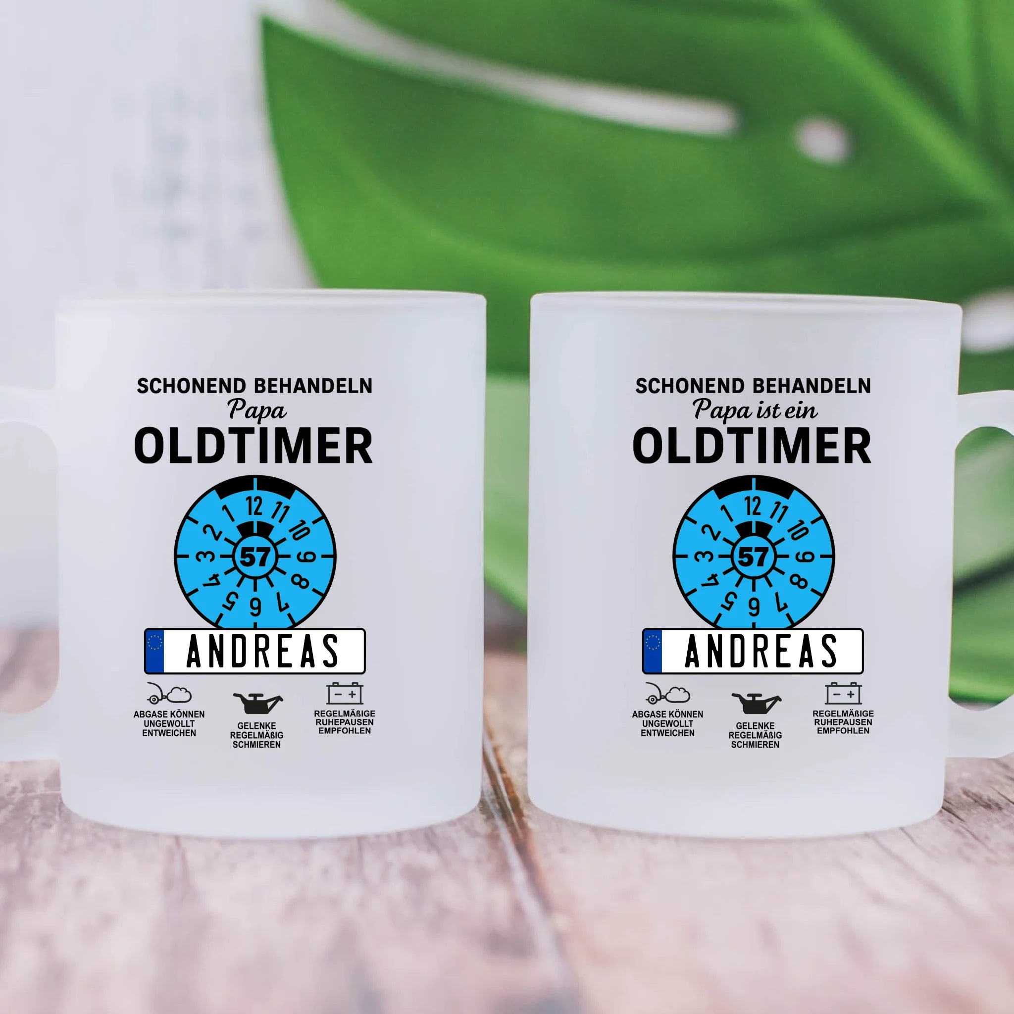 OLDTIMER NUMMERNSCHILD - Personalisierbare Tasse