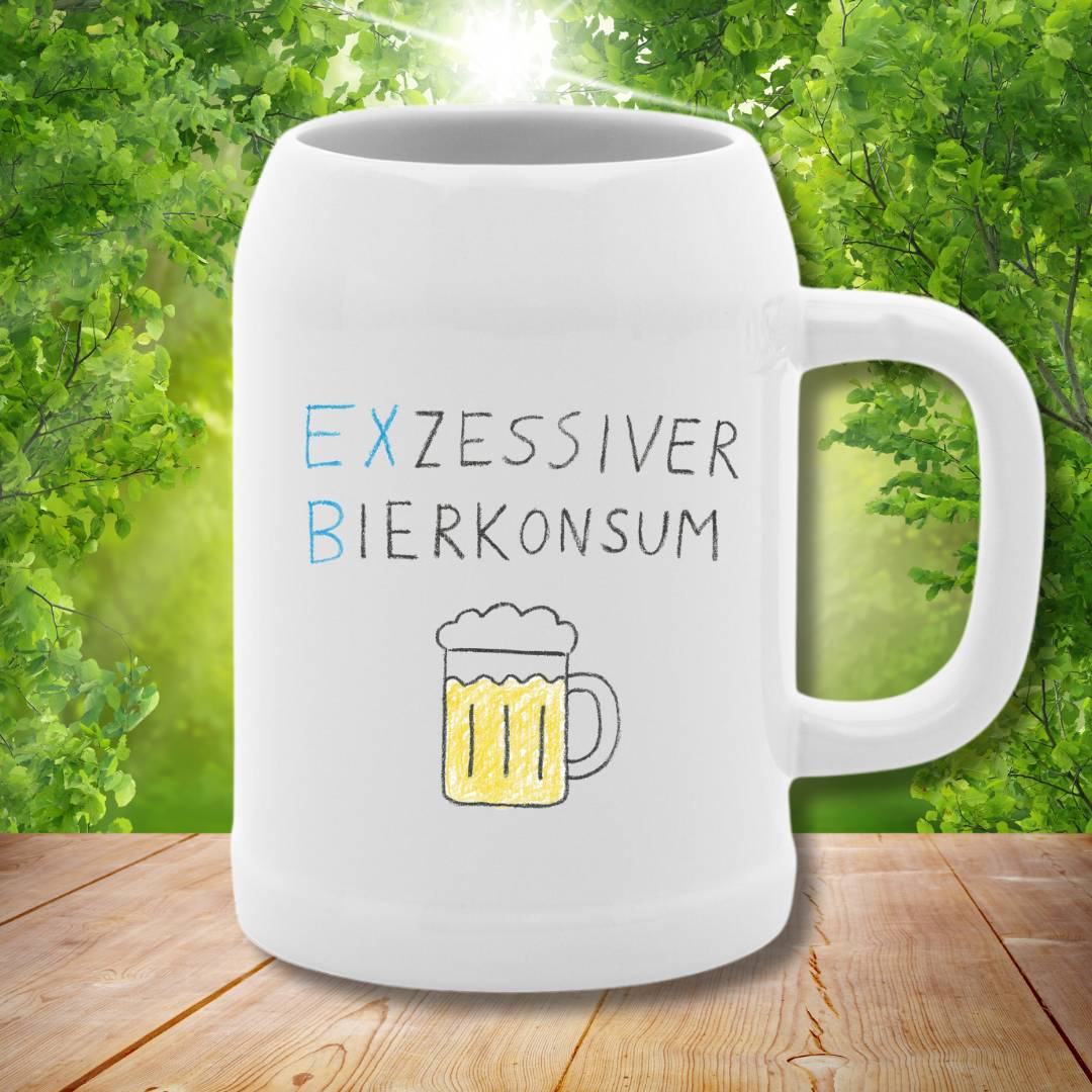 EXZESSIVER BIERKONSUM - Bierkrug Stein