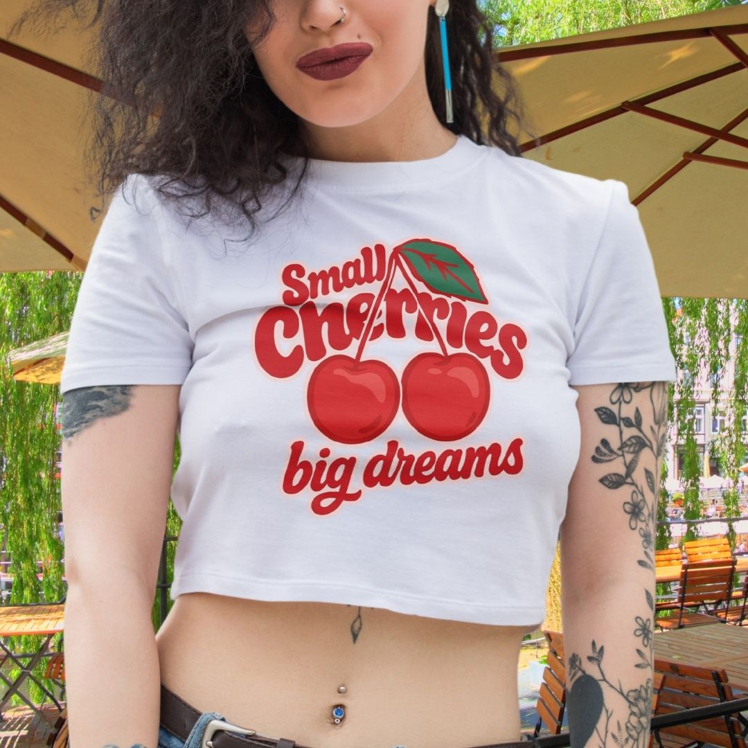 SMALL CHERRIES BIG DREAMS - Crop Top