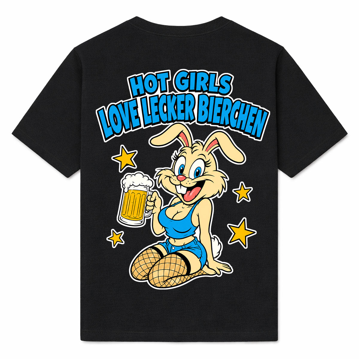 HOT GIRLS LOVE LECKER BIERCHEN - Premium T-Shirt Backprint