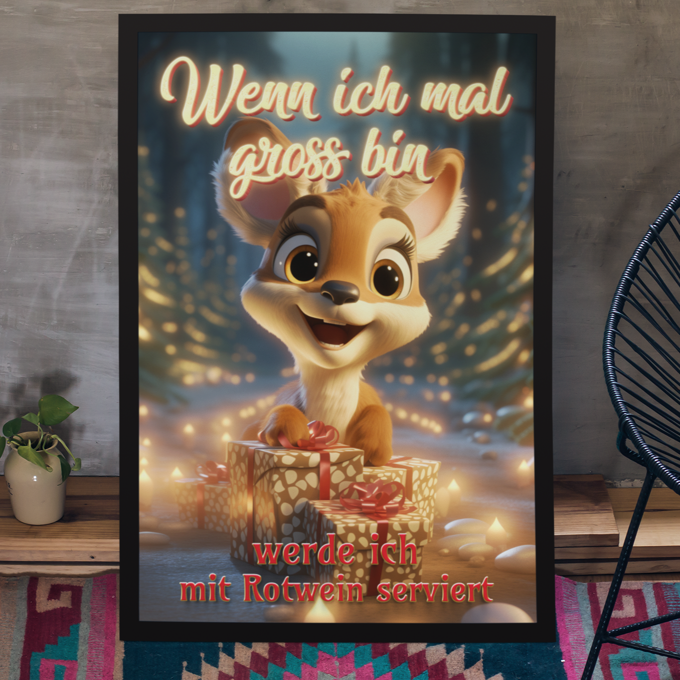 MIT ROTWEIN SERVIERT - Premium Poster