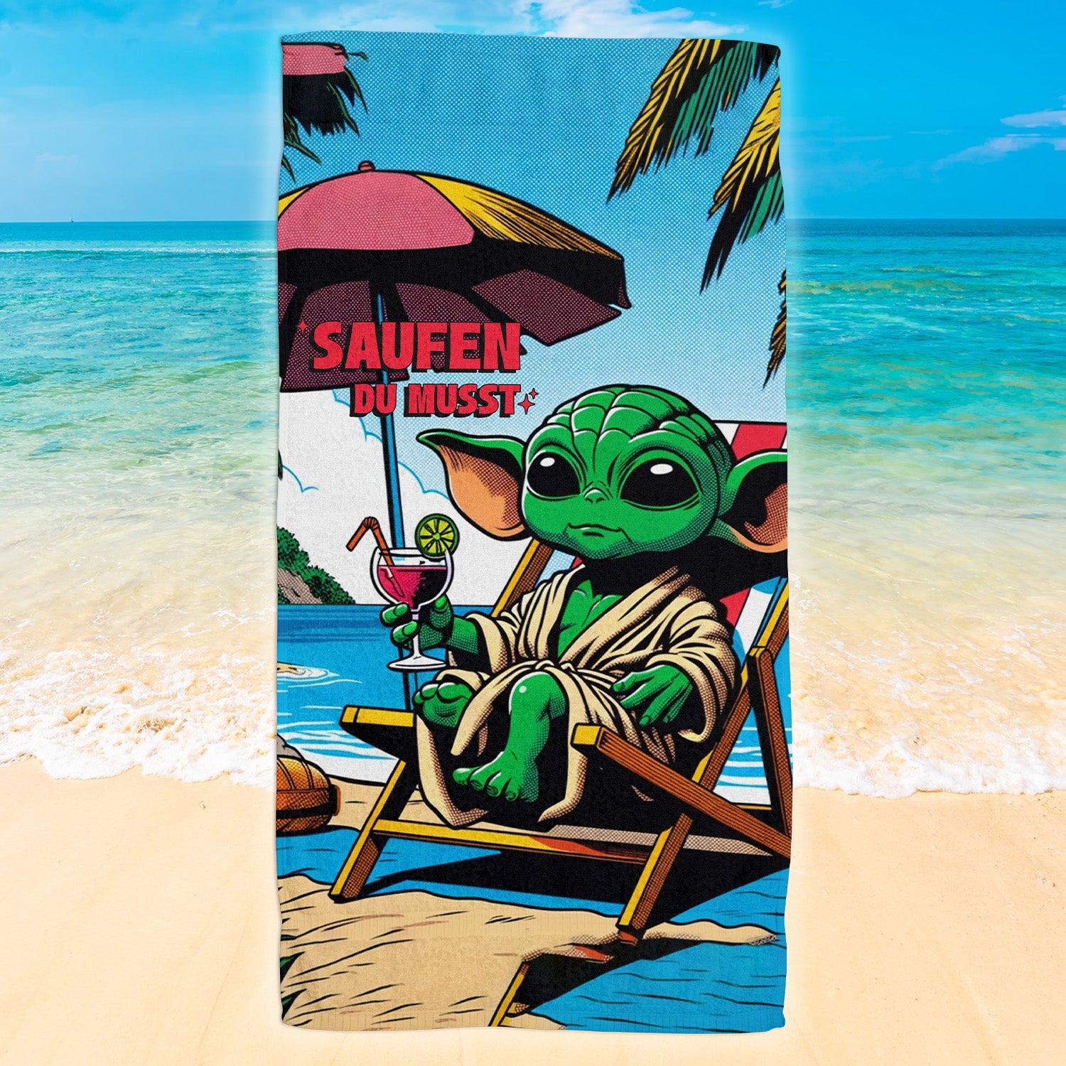 SAUFEN DU MUSST - Strandtuch