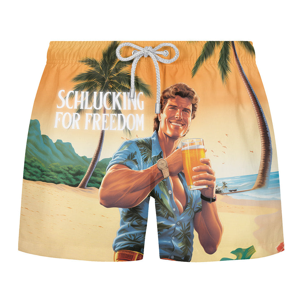 SCHLUCKING FOR FREEDOM - Premium Badeshort Fullprint