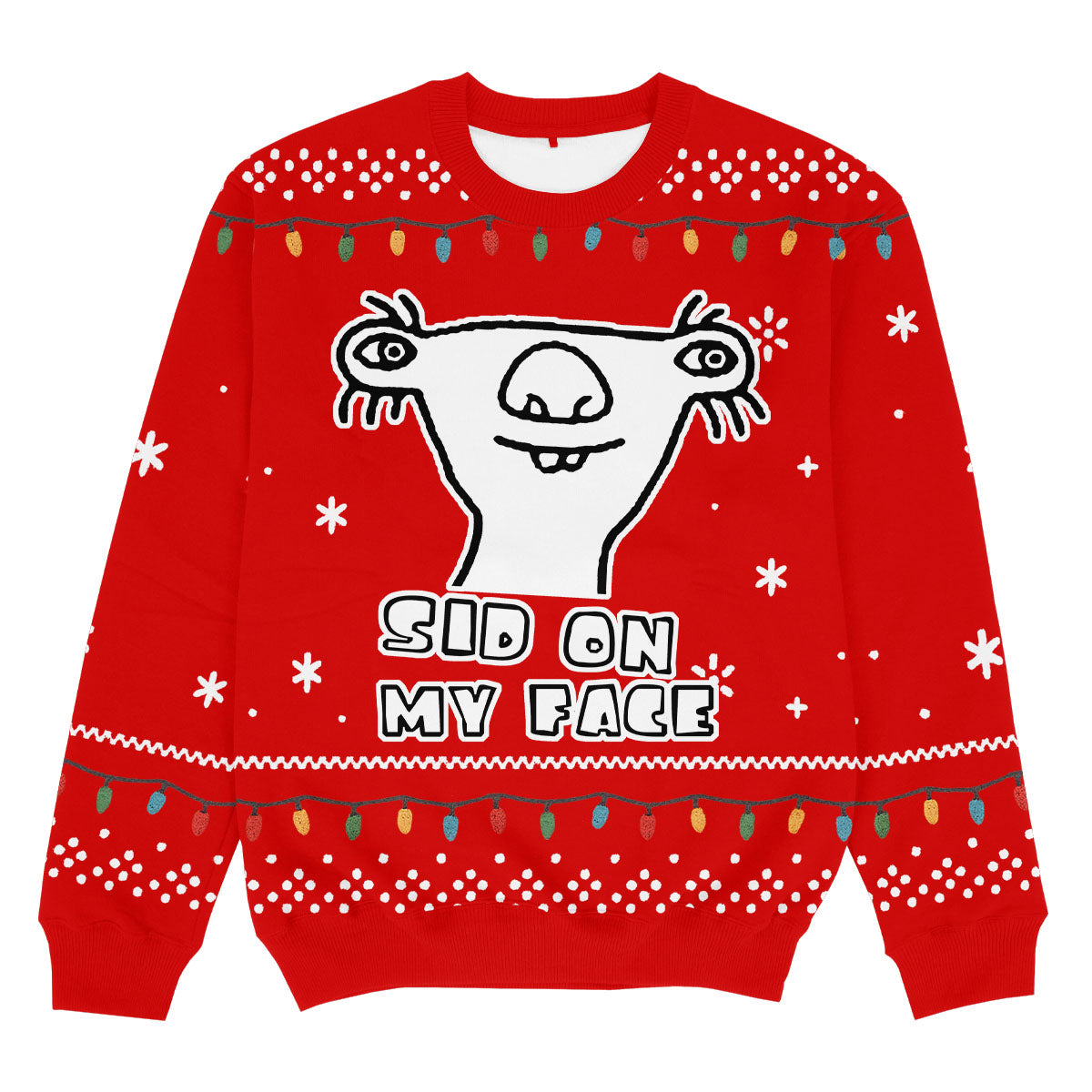SID ON MY FACE RED - Christmas Ugly Sweater