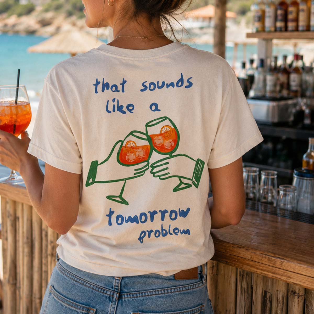 TOMORROW PROBLEM - Premium T-Shirt Backprint