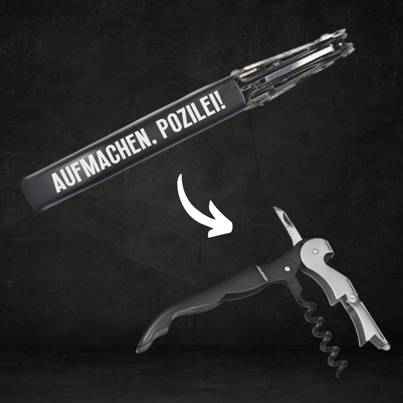 FREE |AUFMACHEN POZILEI - Premium Korkenzieher