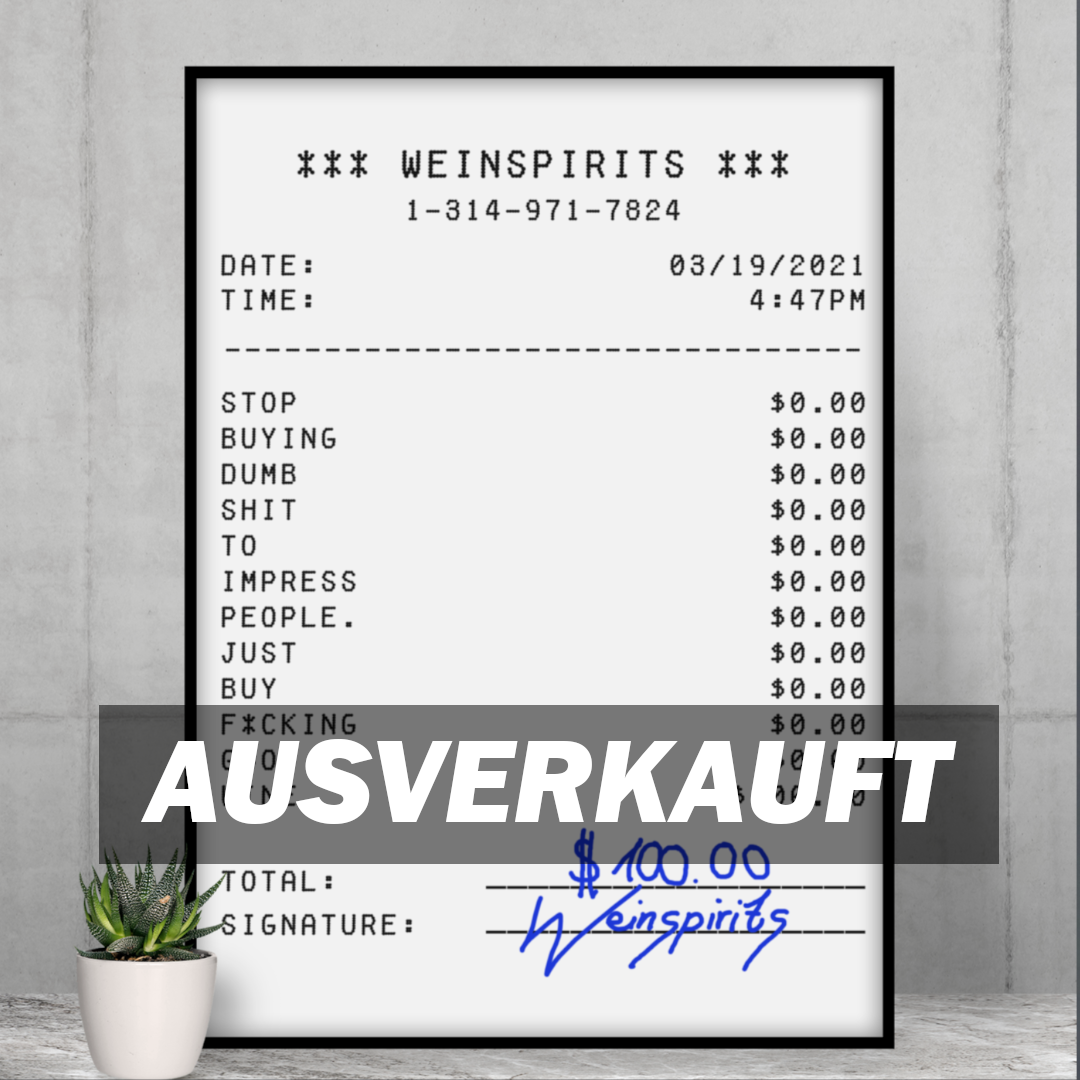 KASSENBON - Premium Poster - Weinspirits