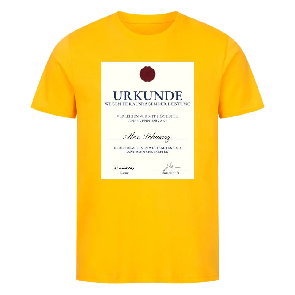 URKUNDE - Personalisierbares Shirt