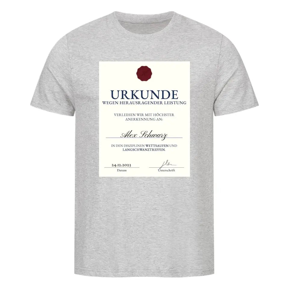 URKUNDE - Personalisierbares Shirt