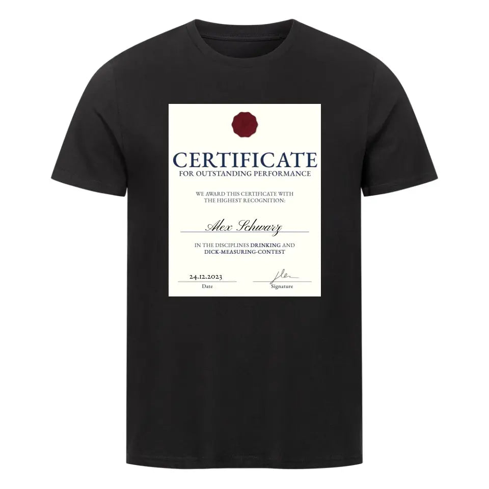 CERTIFICATE - Personalized Tshirt