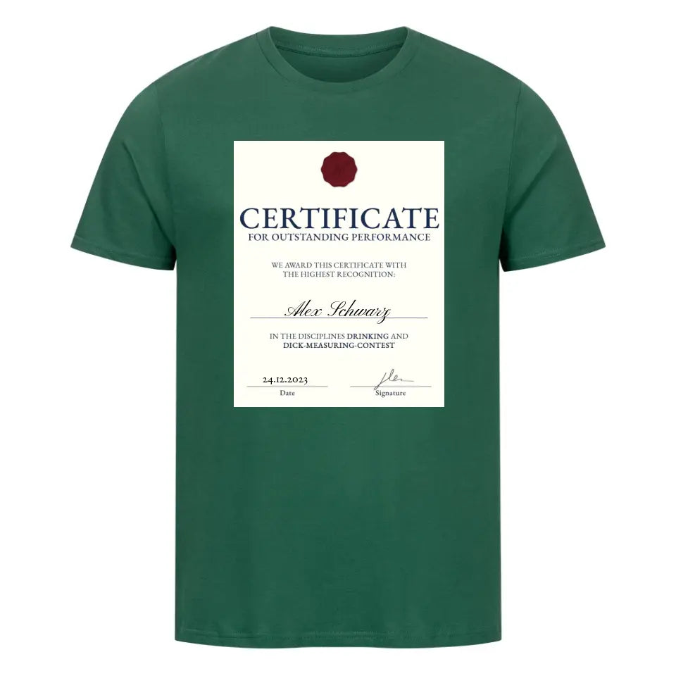 CERTIFICATE - Personalized Tshirt