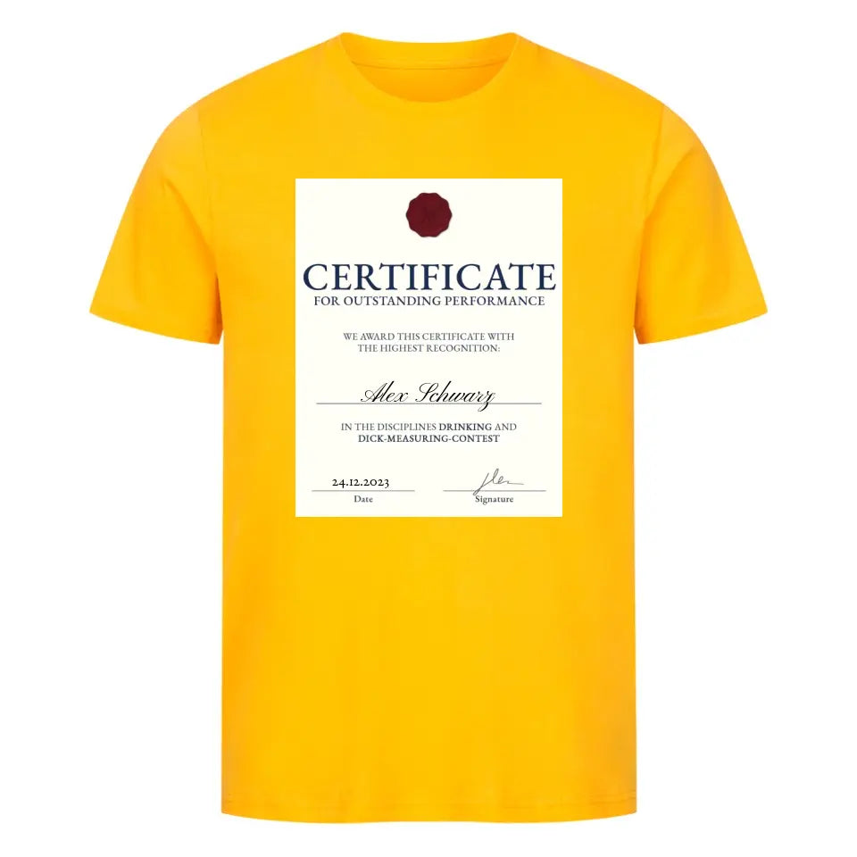 CERTIFICATE - Personalized Tshirt