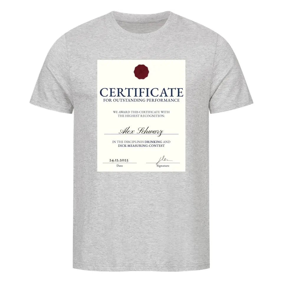 CERTIFICATE - Personalized Tshirt