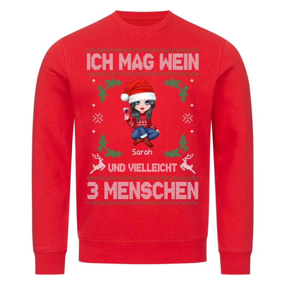 ICH MAG WEIN - Personalisierbarer Sweater Damen