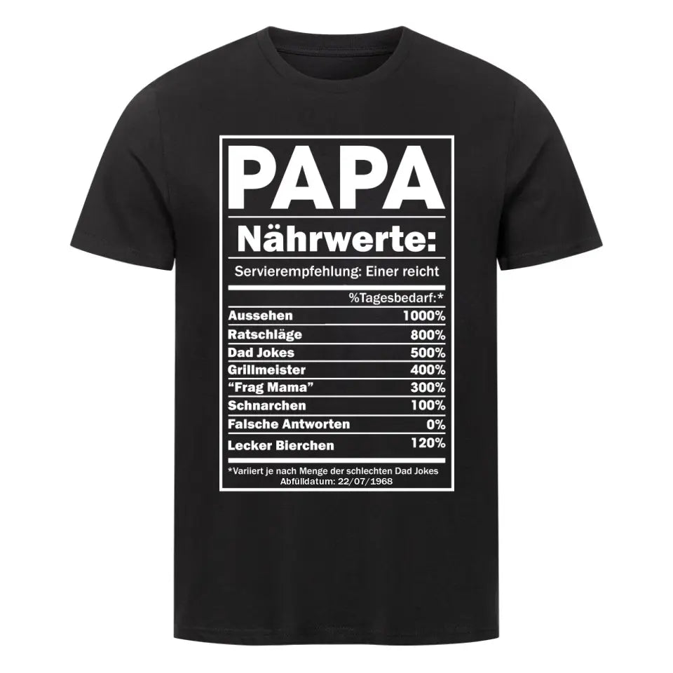 NÄHRWERTE PAPA - Personalisierbares Shirt