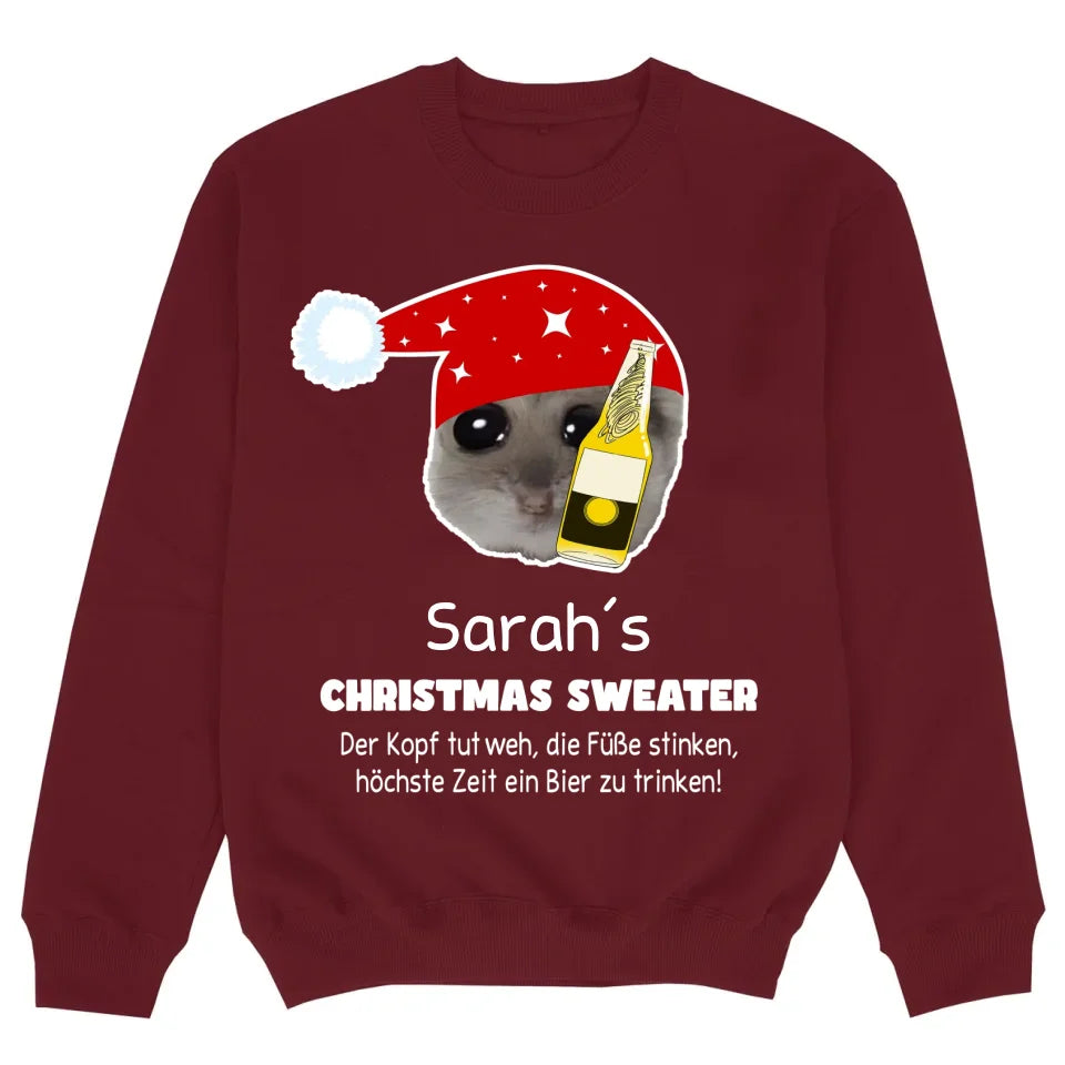 mockup sweater burgund