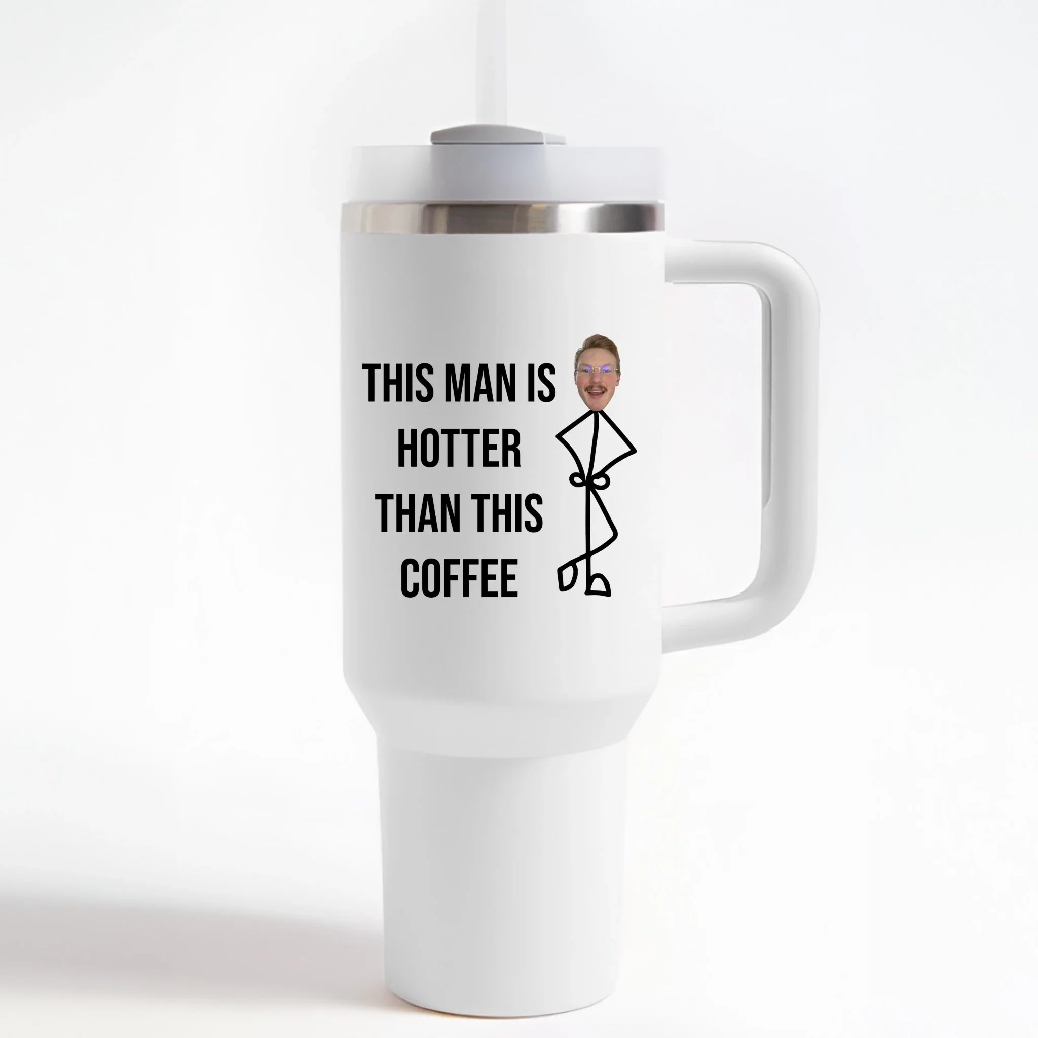 THIS MAN IS HOTTER - Personalisierbarer Thermobecher