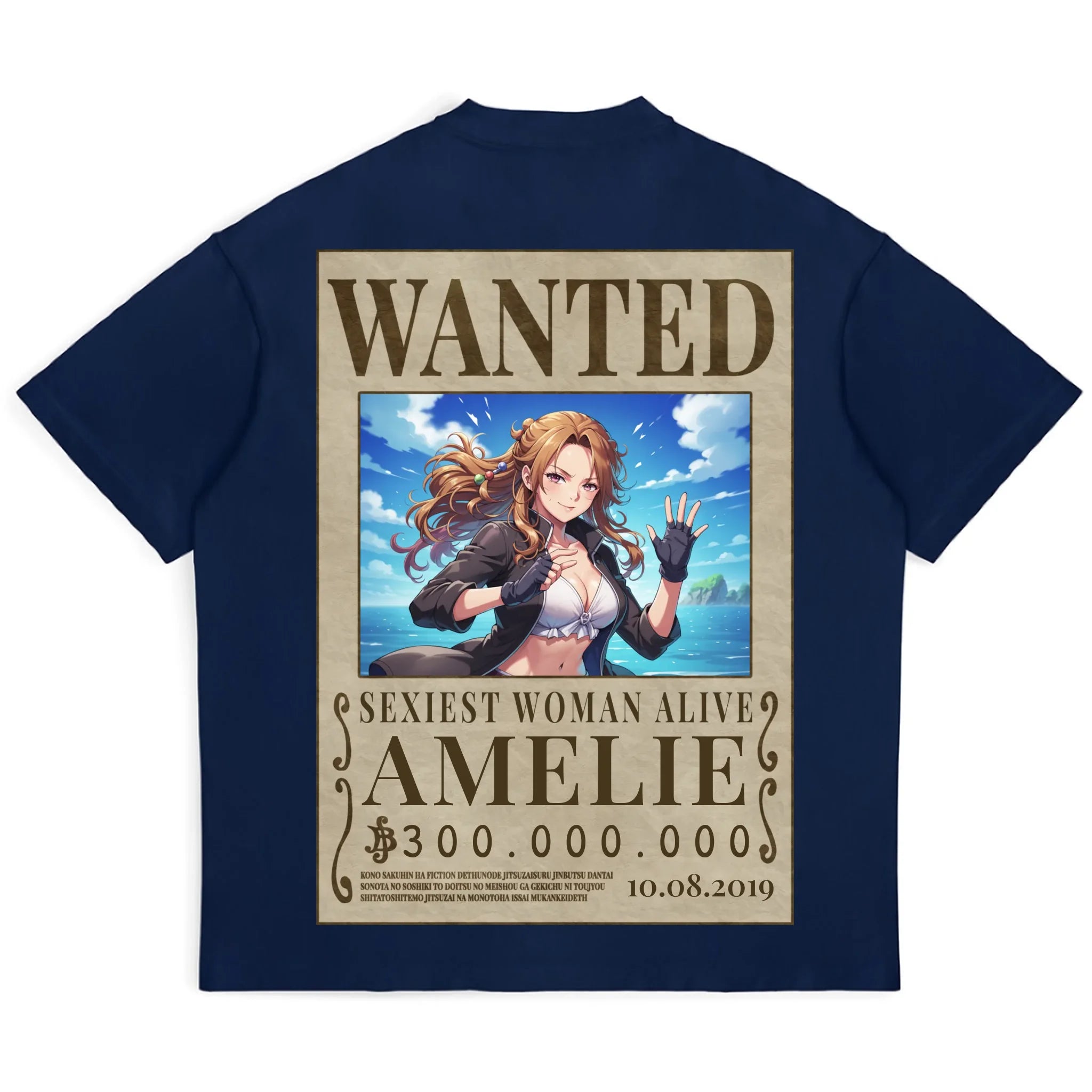 navy tee mockup back