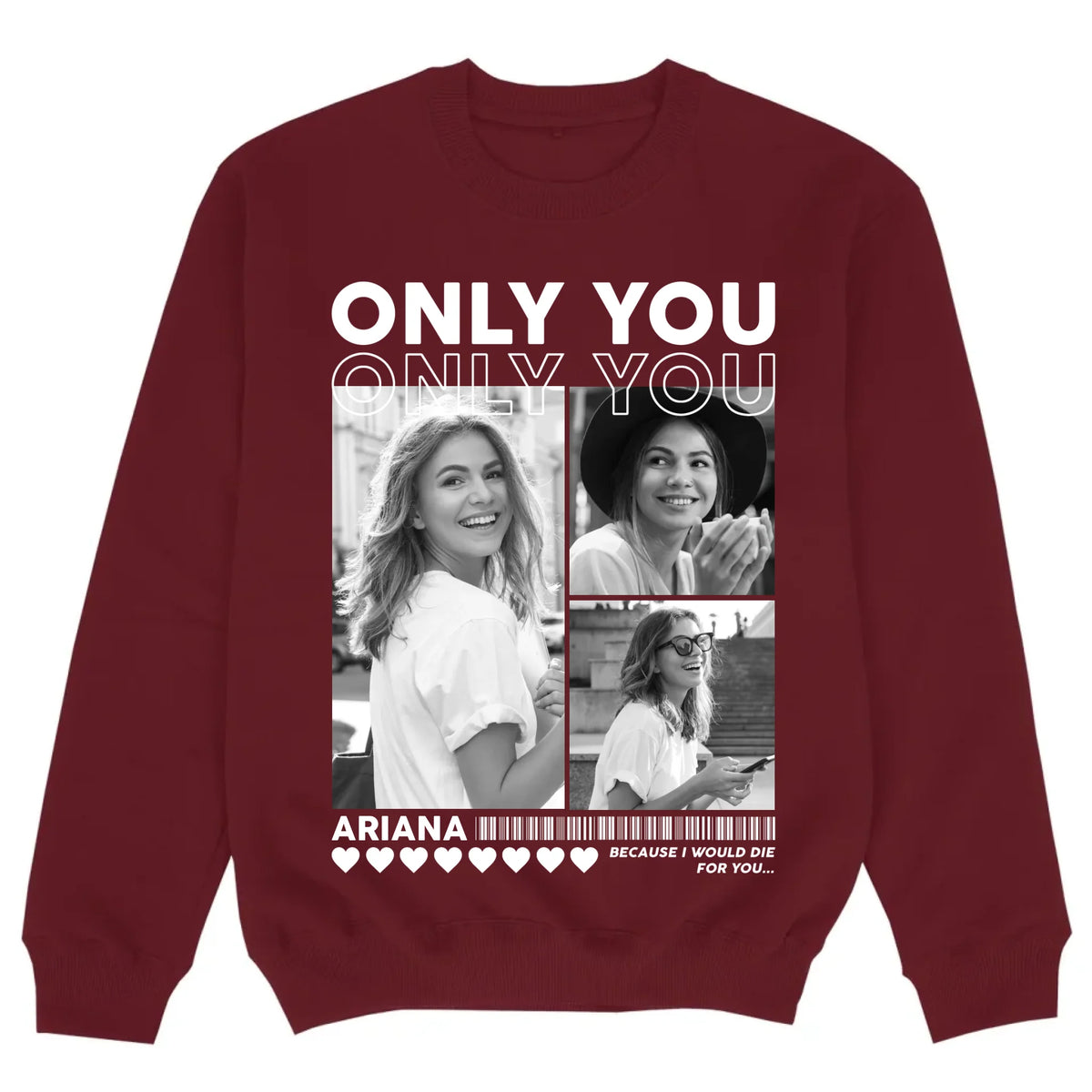 mockup sweater burgund