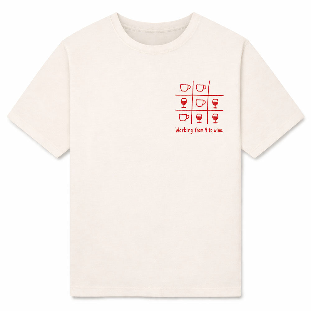 WORKING FROM 9 TO WINE - Premium T-Shirt Unisex
