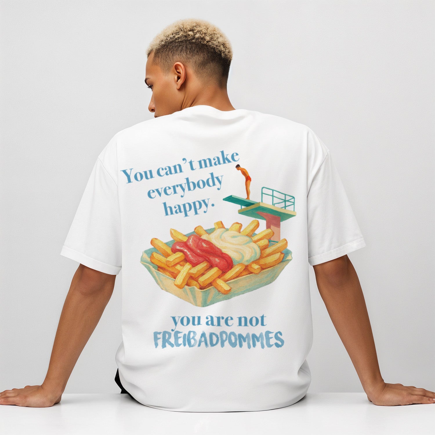 FREIBADPOMMES BACKPRINT - Premium Shirt Oversize