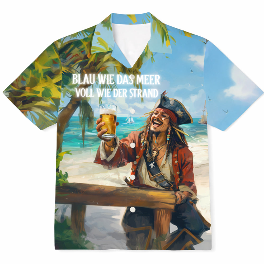VOLL WIE DER STRAND BLAU WIE DAS MEER - Premium Hawaiihemd