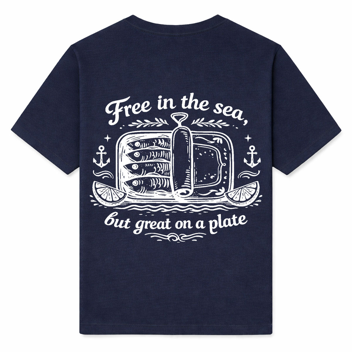 FREE IN THE SEA - Premium T-Shirt Backprint