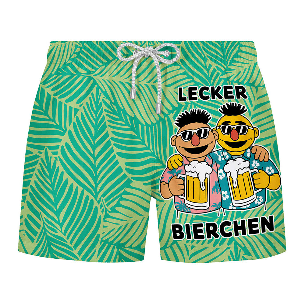 LECKER BIERCHEN JUNGLE - Premium Badeshort Fullprint
