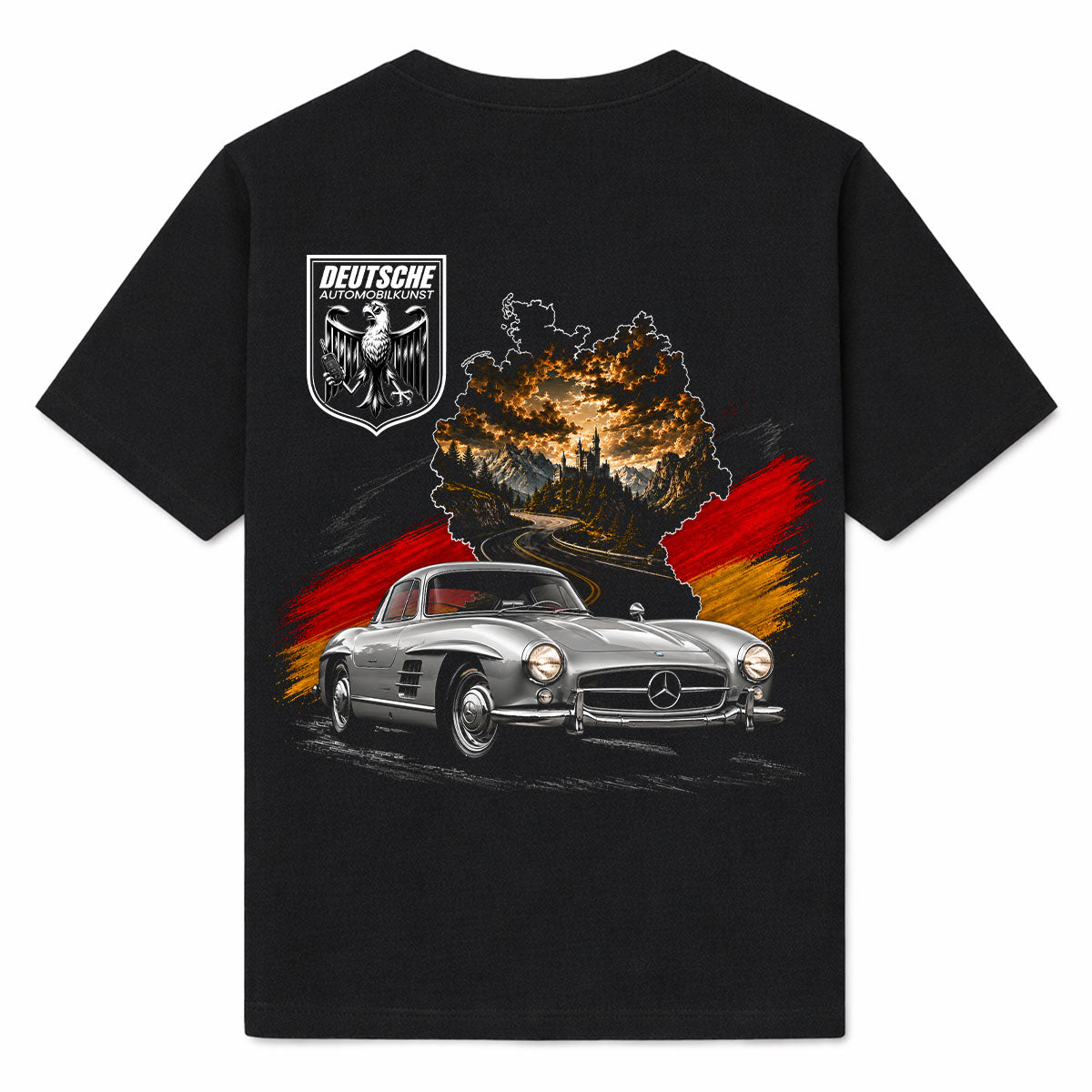 AUTOMOBILKUNST MERCEDES - Premium T-Shirt Backprint