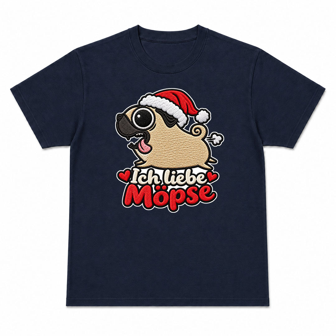 ICH LIEBE MÖPSE - Kerst T-Shirt
