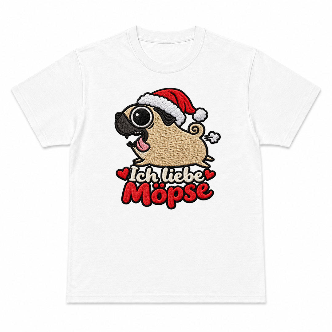 ICH LIEBE MÖPSE - Kerst T-Shirt