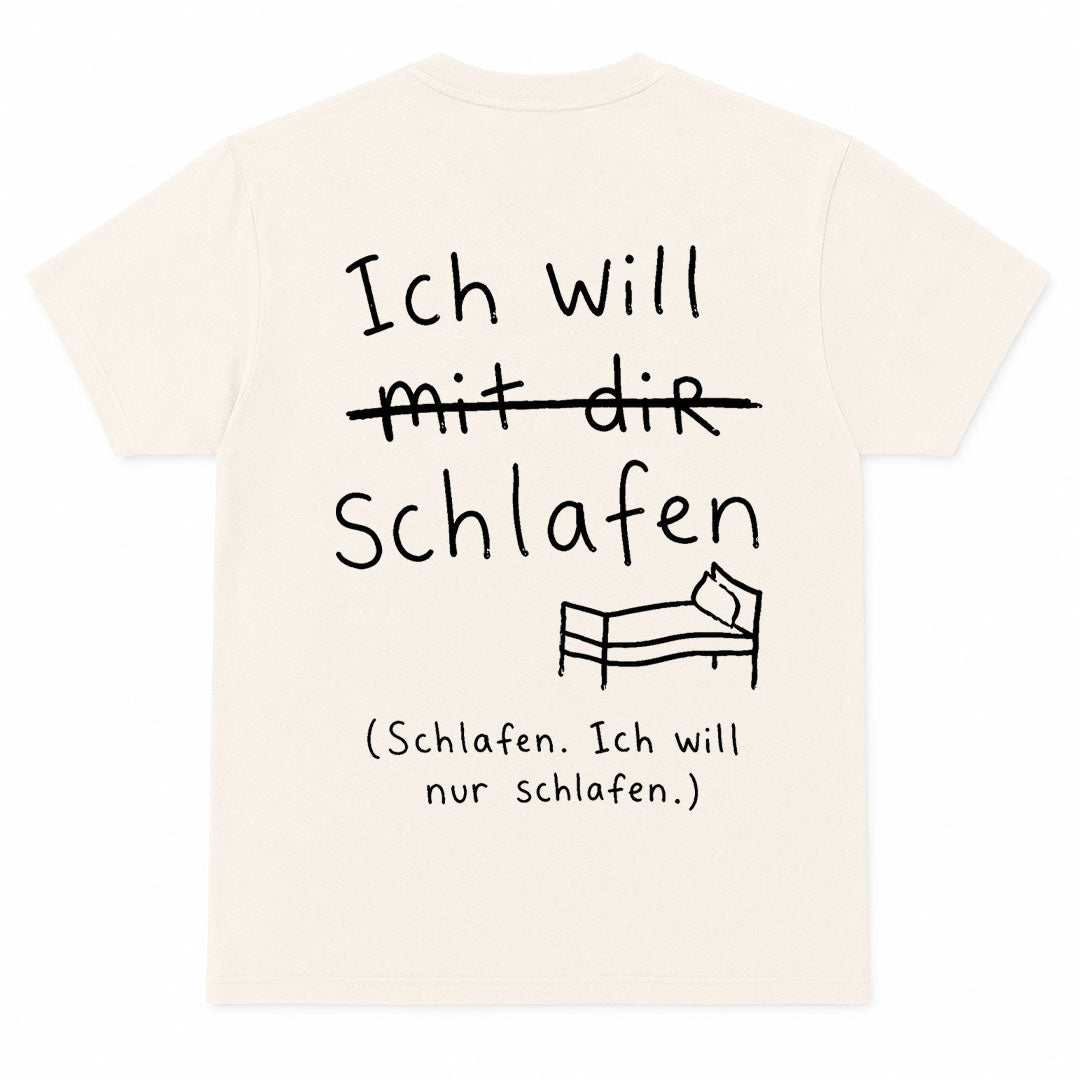 ICH WILL MIT DIR SCHLAFEN - Premium T-Shirt Backprint