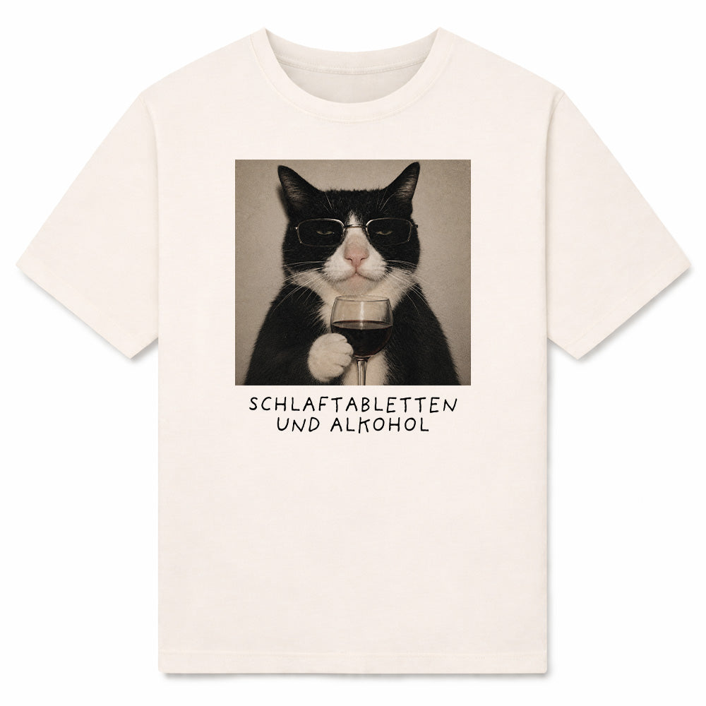 SCHLAFTABLETTEN UND ALKOHOL - Premium T-Shirt Unisex