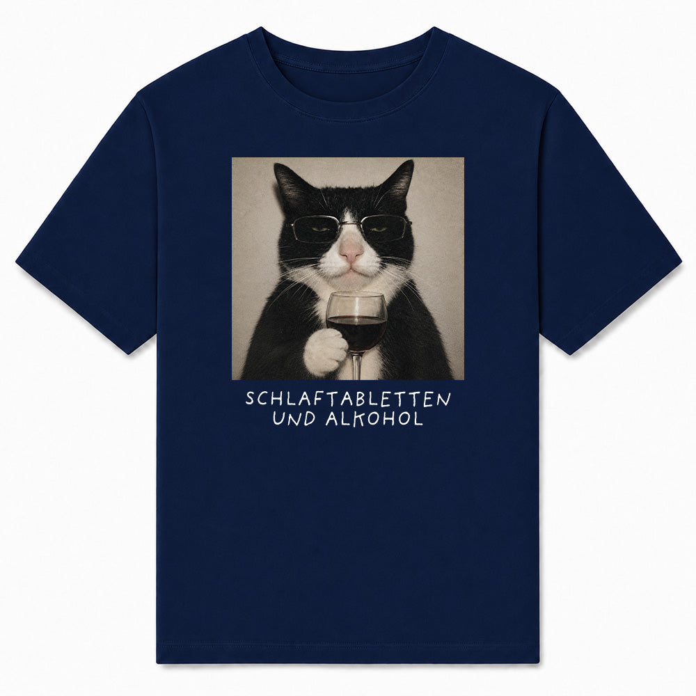 SCHLAFTABLETTEN UND ALKOHOL - Premium T-Shirt Unisex