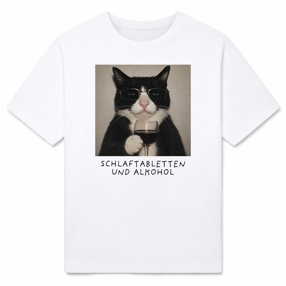 SCHLAFTABLETTEN UND ALKOHOL - Premium T-Shirt Unisex