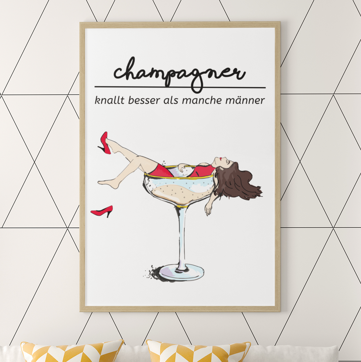 Champagner knallt besser - Premium Poster - Weinspirits